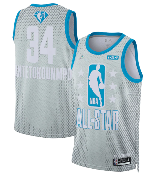 Men's 2022 All-Star #34 Giannis Antetokounmpo Gray Stitched Basketball Jersey Men's 2022 All-Star #34 Giannis Antetokounmpo Gray Stitched Basketball Jersey